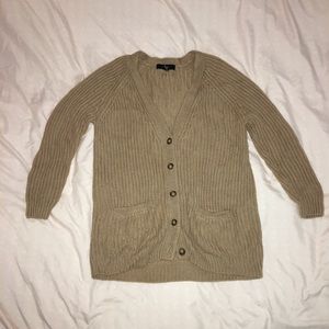 Tan Longline Chunky Cardigan